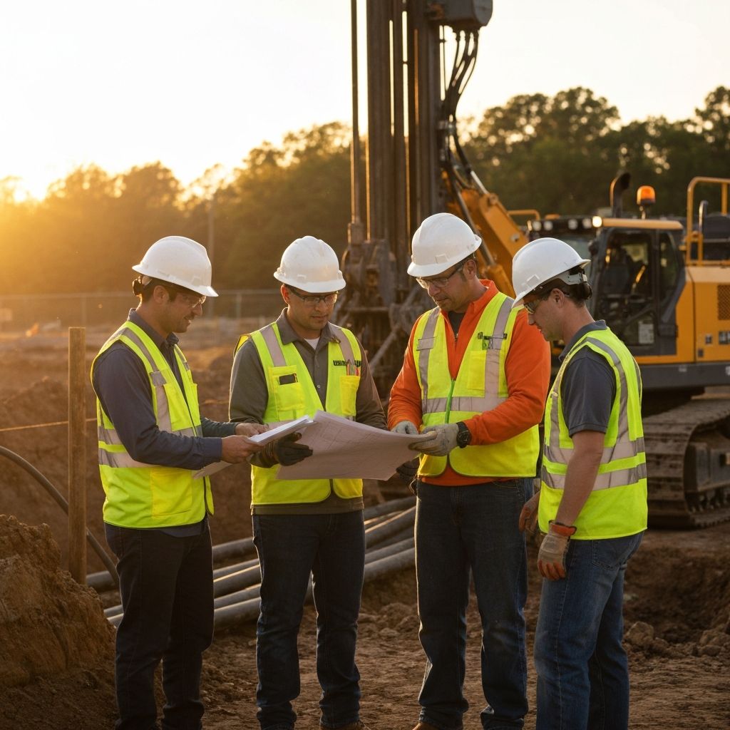 World Connections team working on a project site
